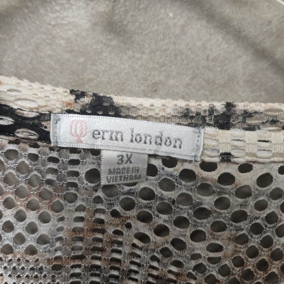 Erin London Women's Mesh Style Aztec Print Long Sleeve Shirt Size 3X - Picture 6 of 6